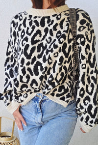 Pull leopard LULU noir 