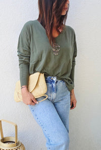 Pull léger MÉLANIE Kaki