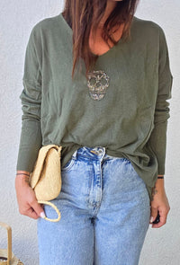 Pull léger MÉLANIE Kaki
