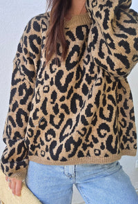 Pull leopard LULU beige