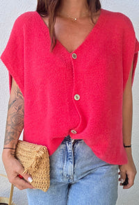 Gilet Pull sans manches MINA rose