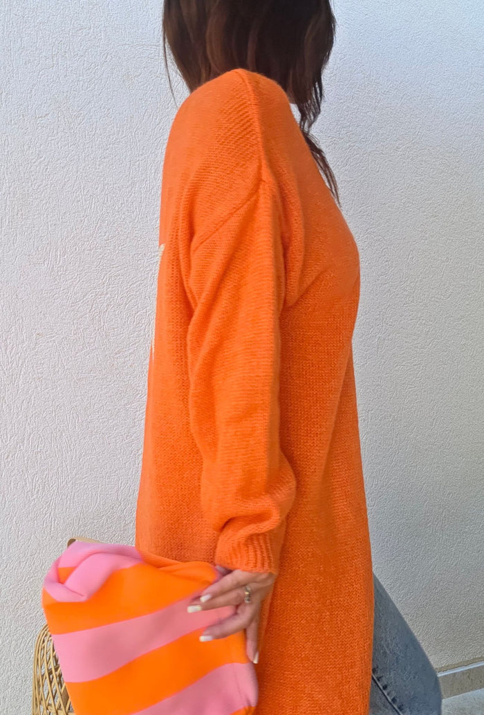 Gilet long manches longues étoile - elo (orange)