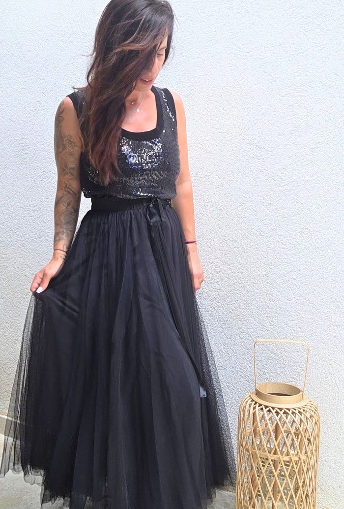 Jupe tulle EVA noir