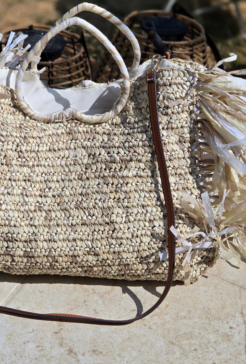 Grand sac PLAYA LOVE – Beige blanc