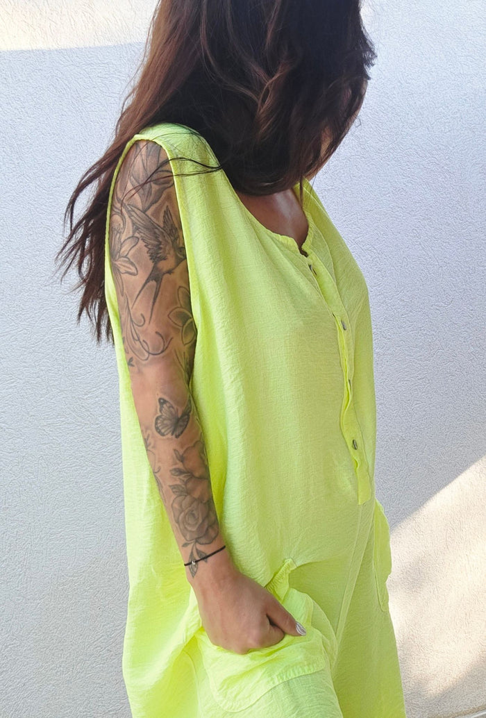 Combinaison short CLARA jaune