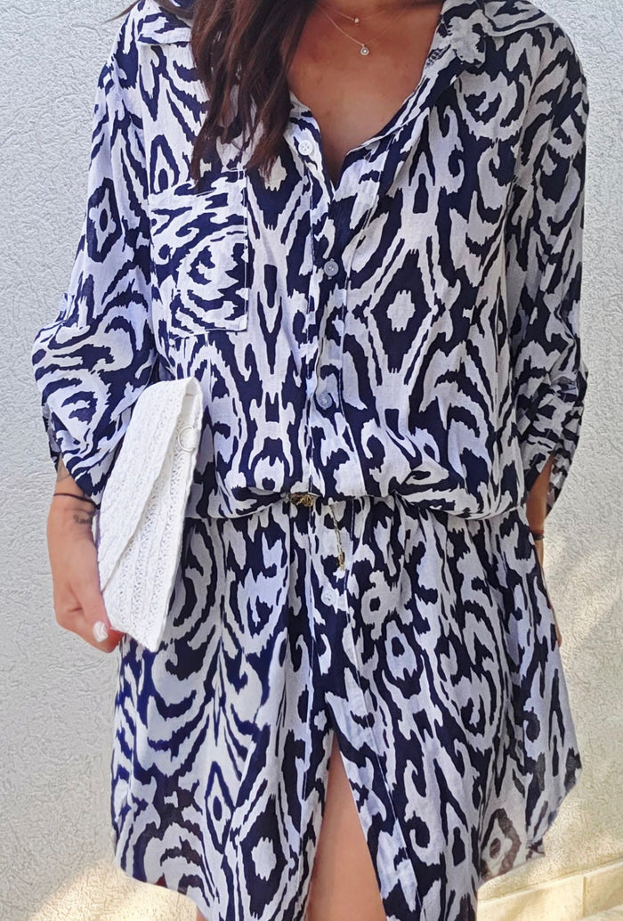 Robe chemise GAELLE marine