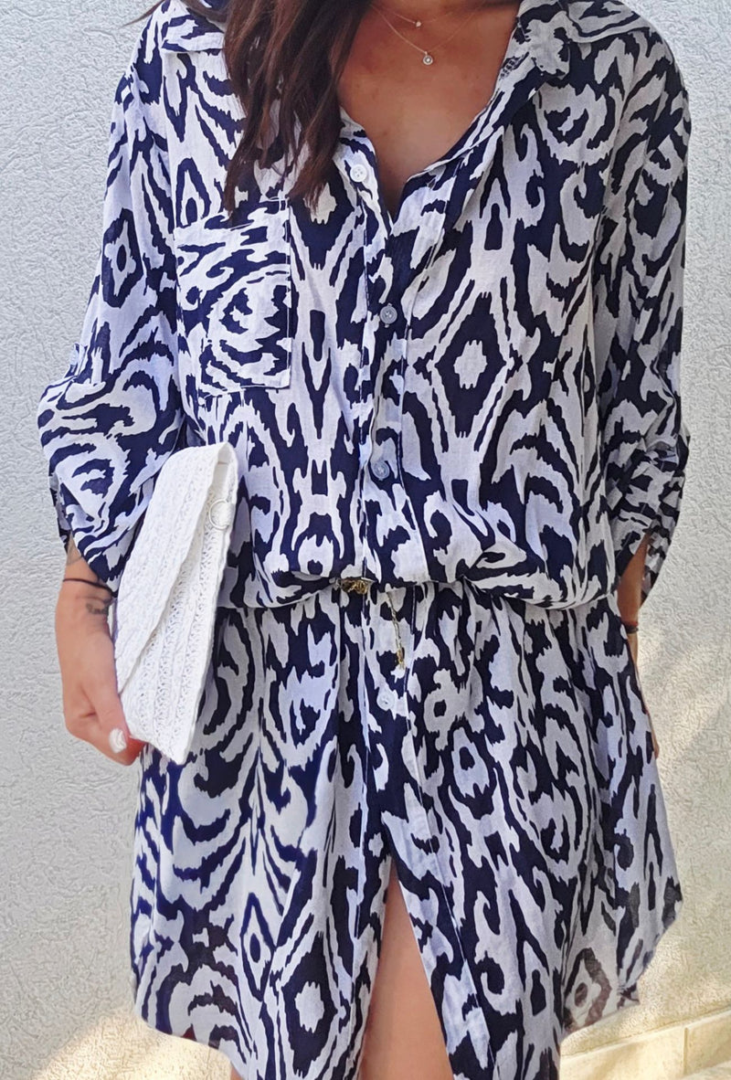 Robe chemise GAELLE marine