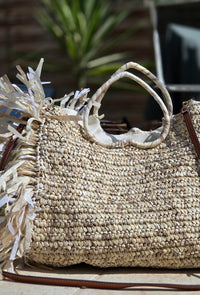 Grand sac PLAYA LOVE – Beige blanc