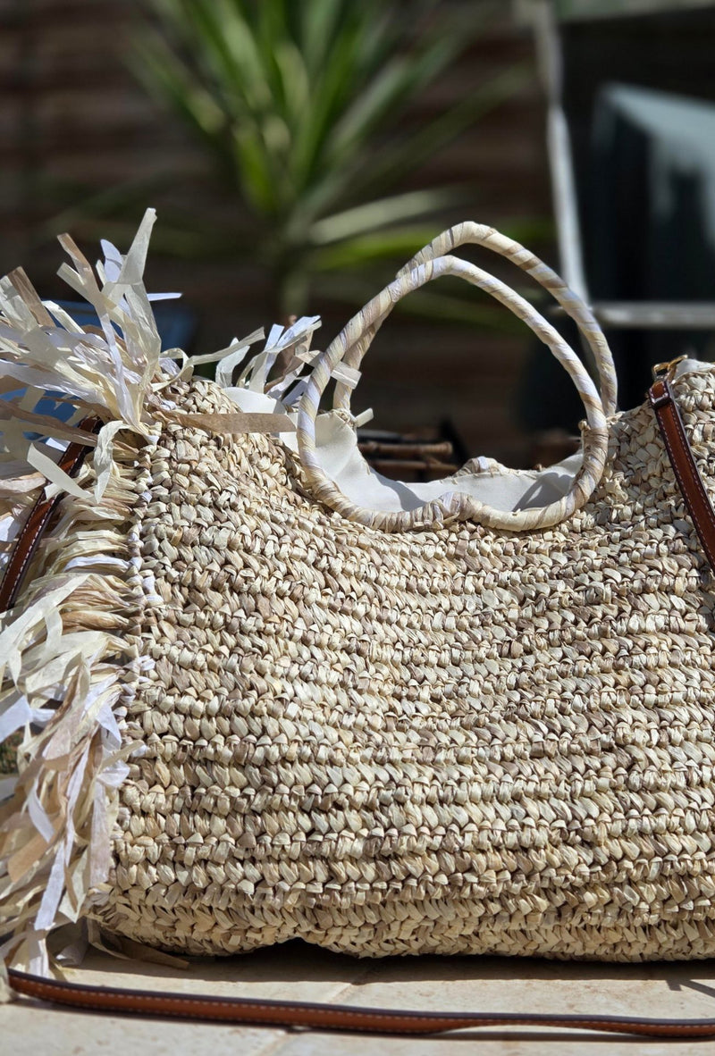 Grand sac PLAYA LOVE – Beige blanc