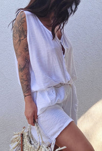Combinaison short CLARA blanc