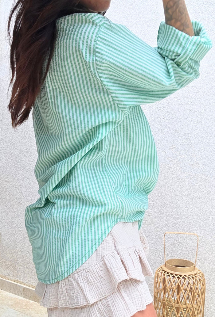 Chemise SOSO rayures vert
