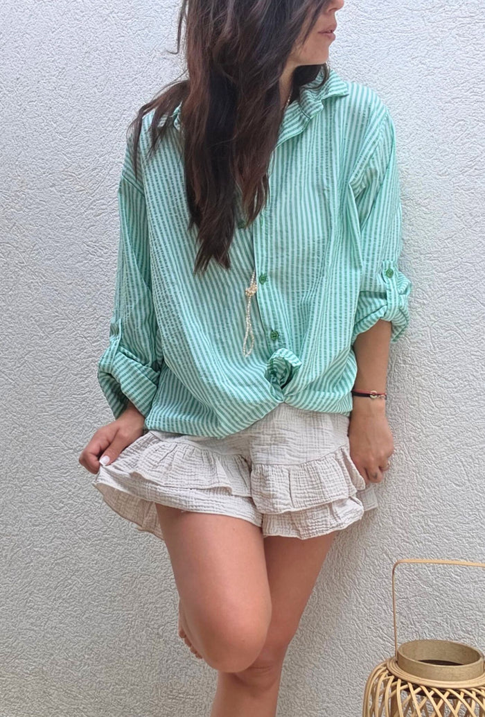 Short Gaze de coton CATHY Sable