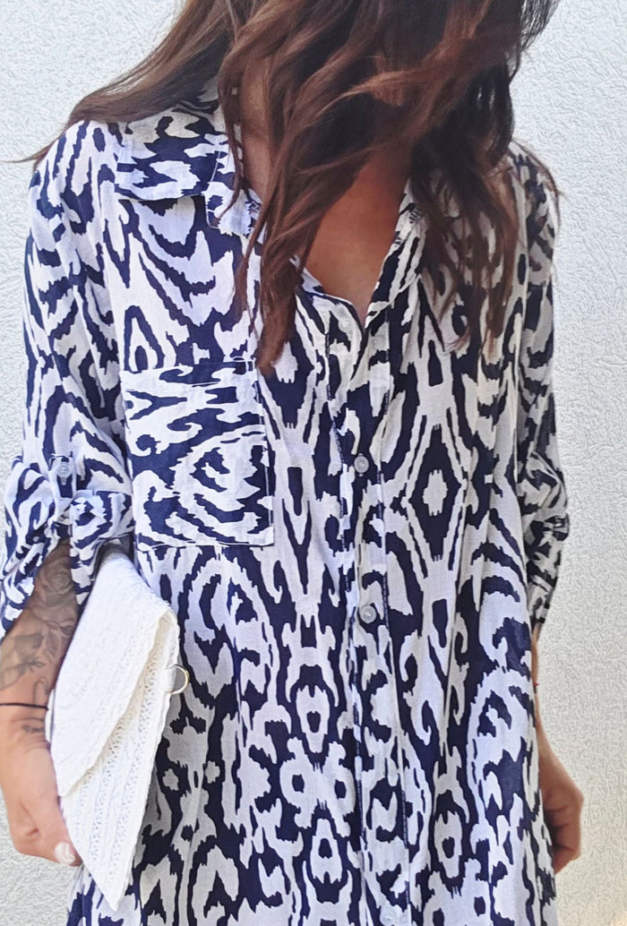 Robe chemise GAELLE marine