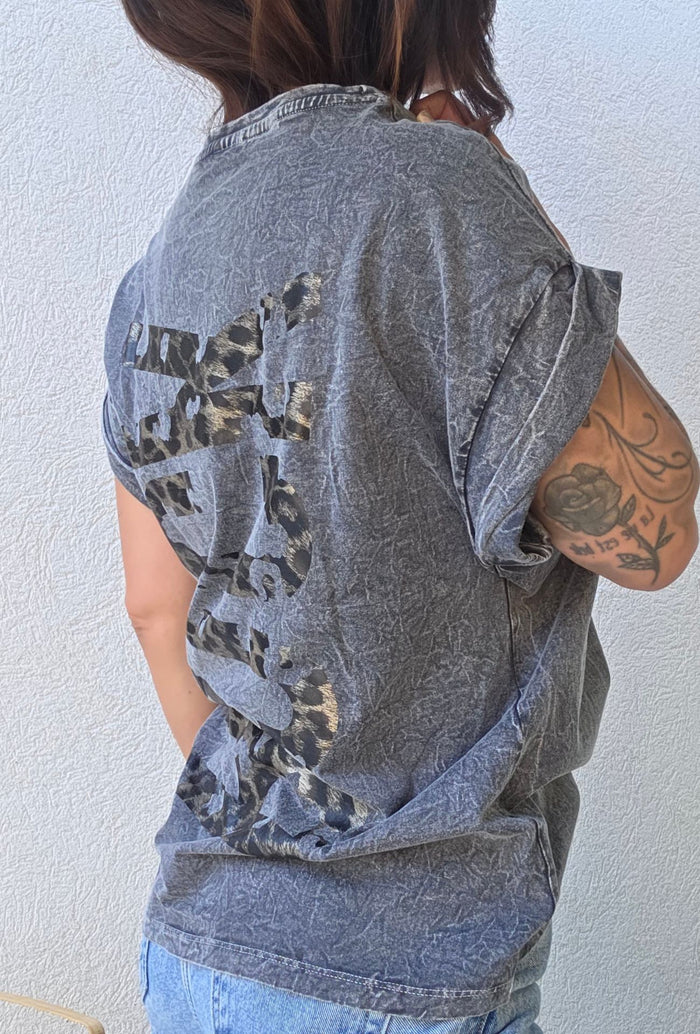 Tee shirt ROCK leopard 