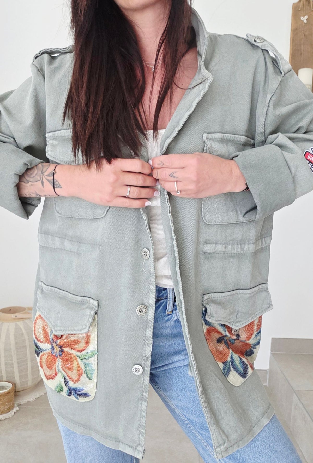 Veste en jeans ARMY kaki