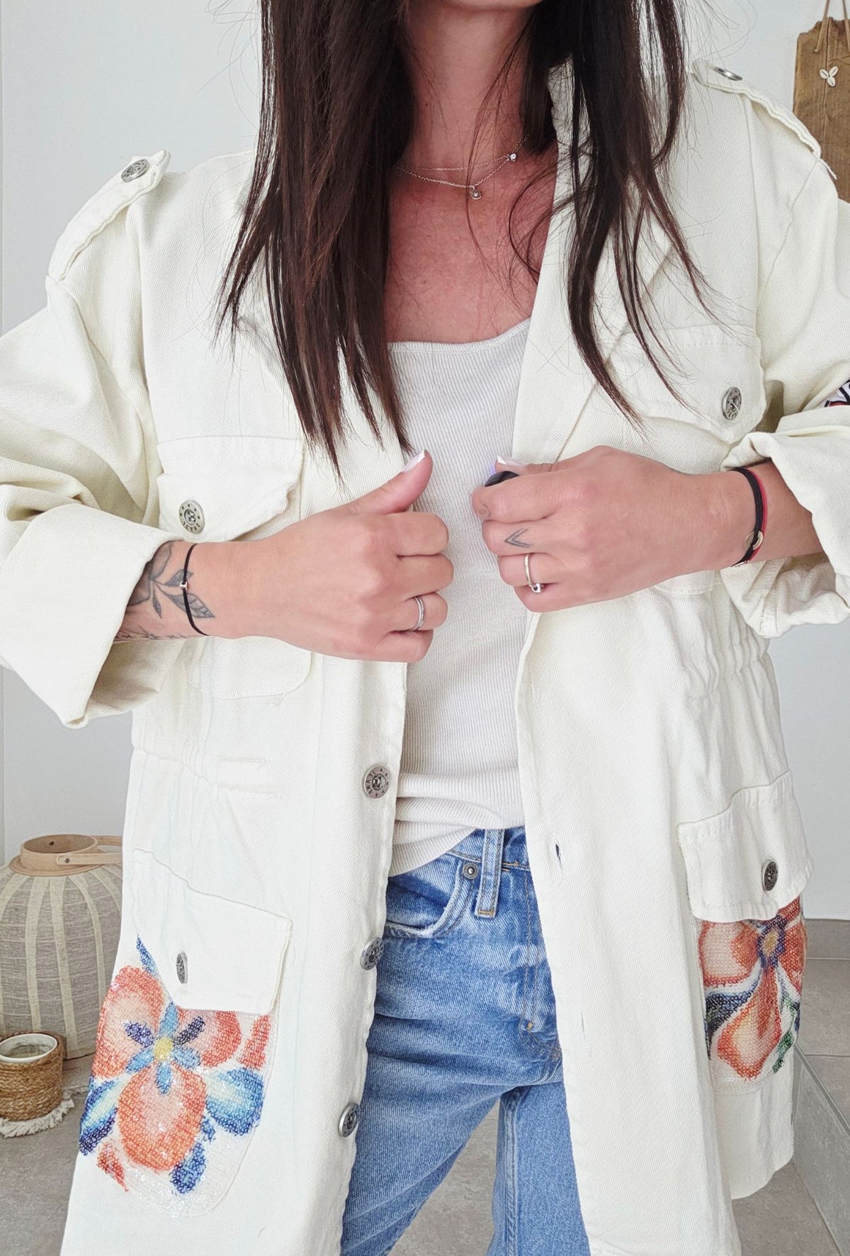 Veste en jeans ARMY crème