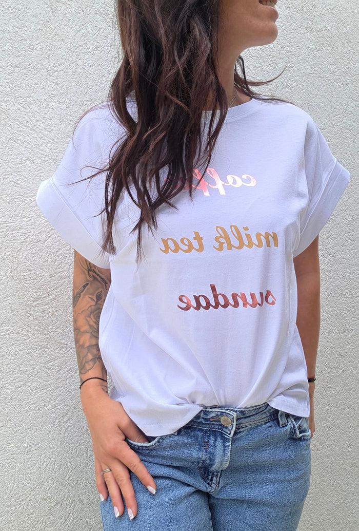 Tee shirt COFFEE blanc