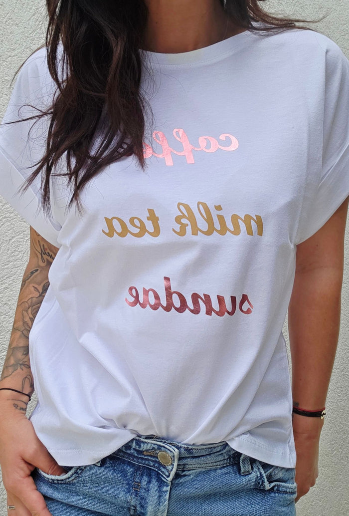 Tee shirt COFFEE blanc