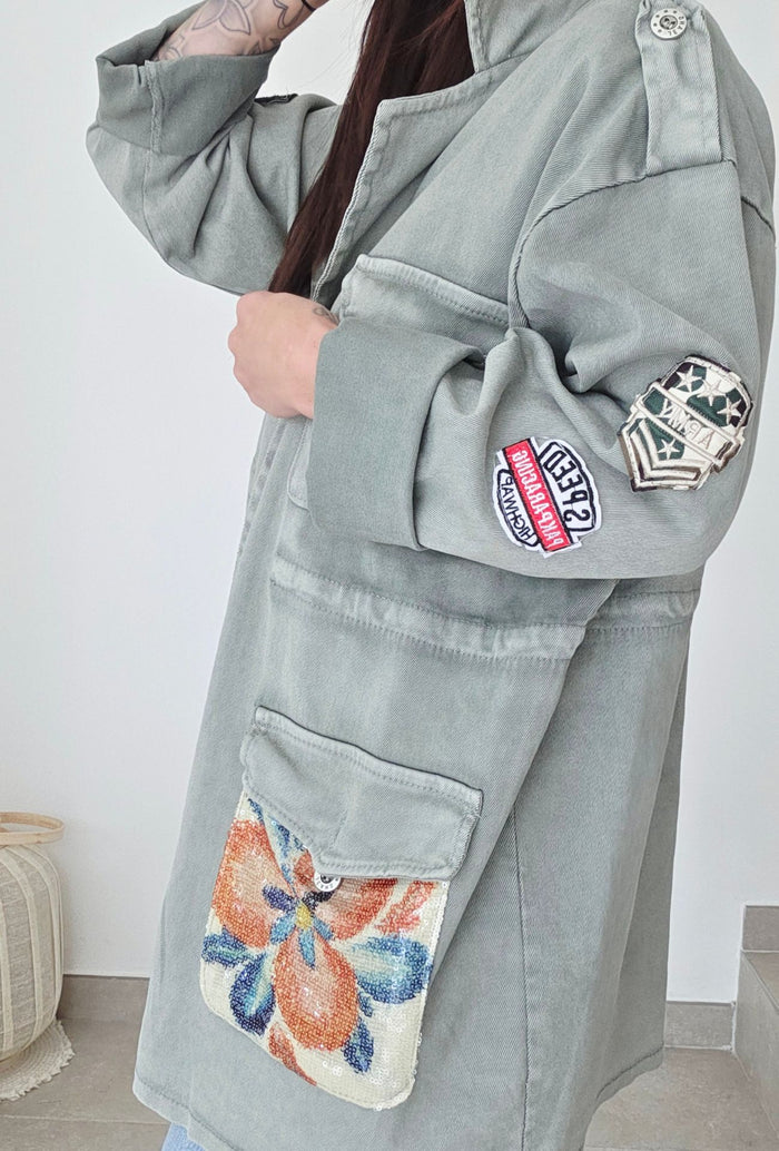 Veste en jeans ARMY kaki