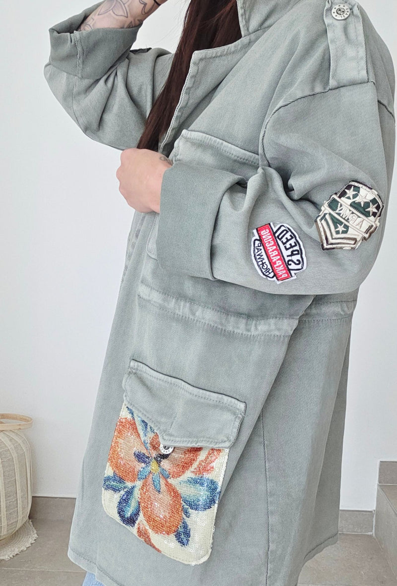 Veste en jeans ARMY kaki