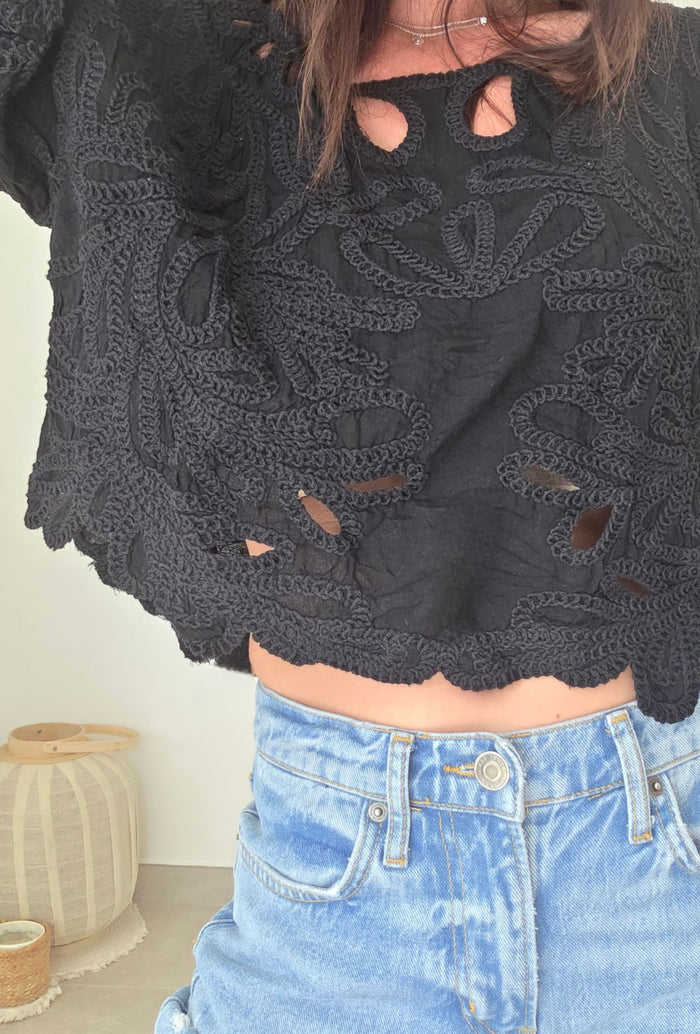 Crop-top ALICIA noir
