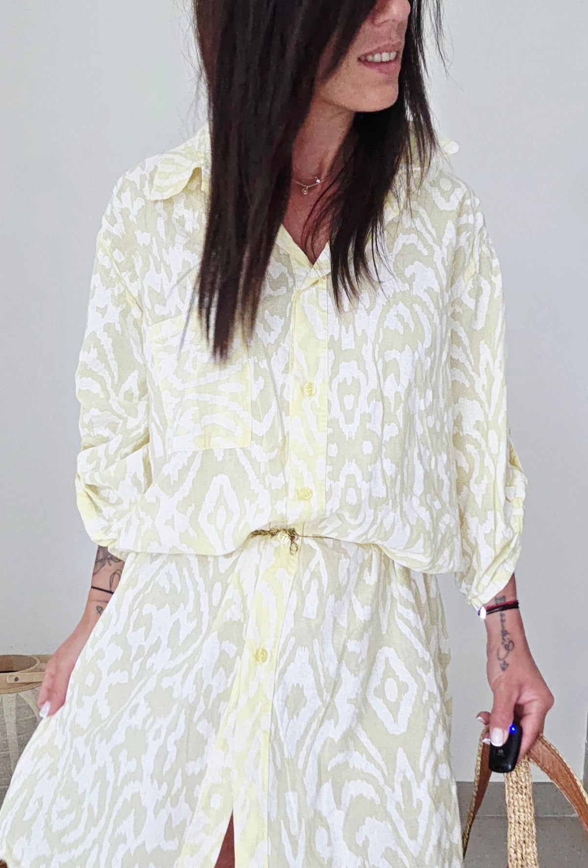 Robe chemise GAELLE jaune