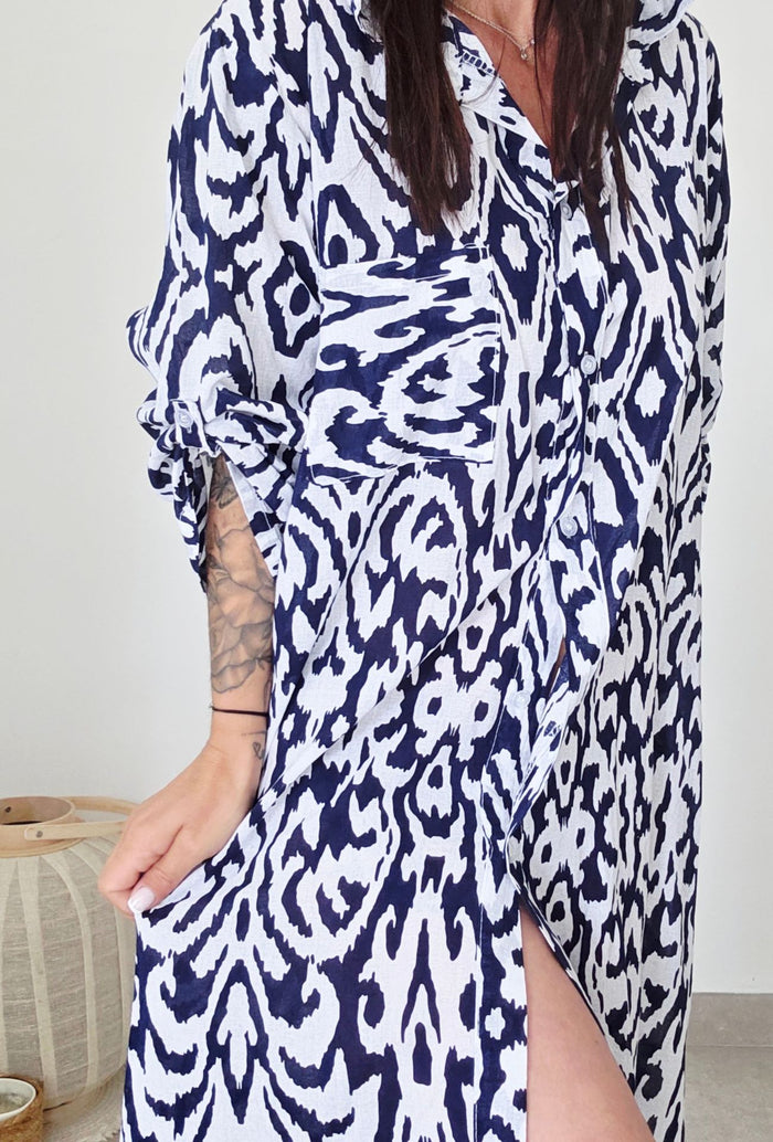 Robe chemise GAELLE marine
