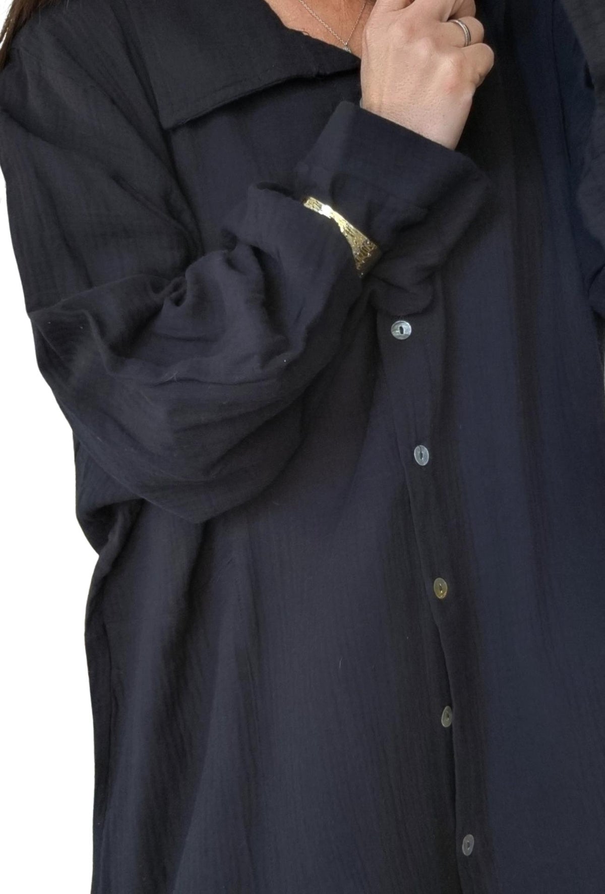 Robe chemise courte CATH Noir