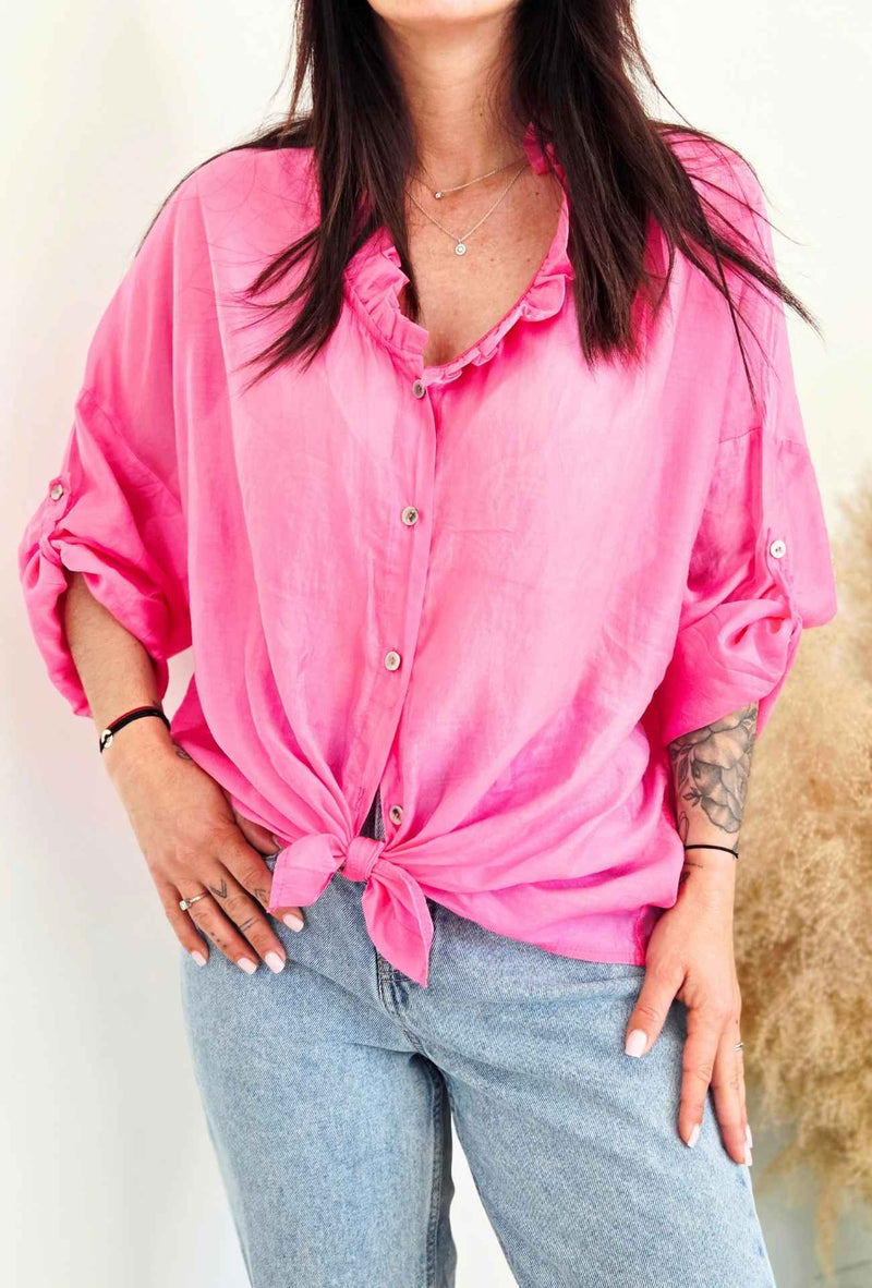 Chemise en voile ZÉLIE rose