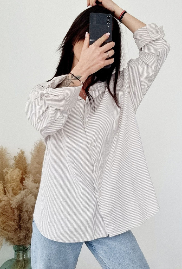 Chemise SOSO rayures beige