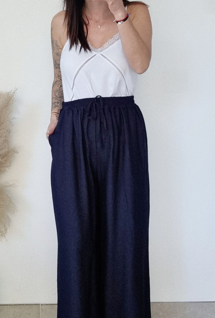 Pantalon fluide NOE bleu marine