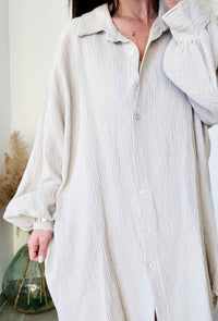 Robe chemise courte CATH Beige