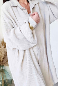 Robe chemise courte CATH Beige