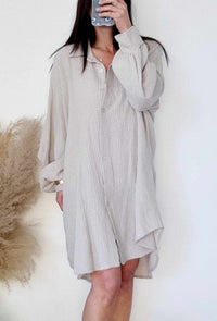 Robe chemise courte CATH Beige