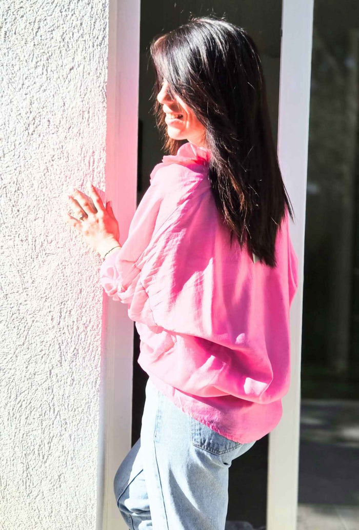 Chemise en voile ZÉLIE rose