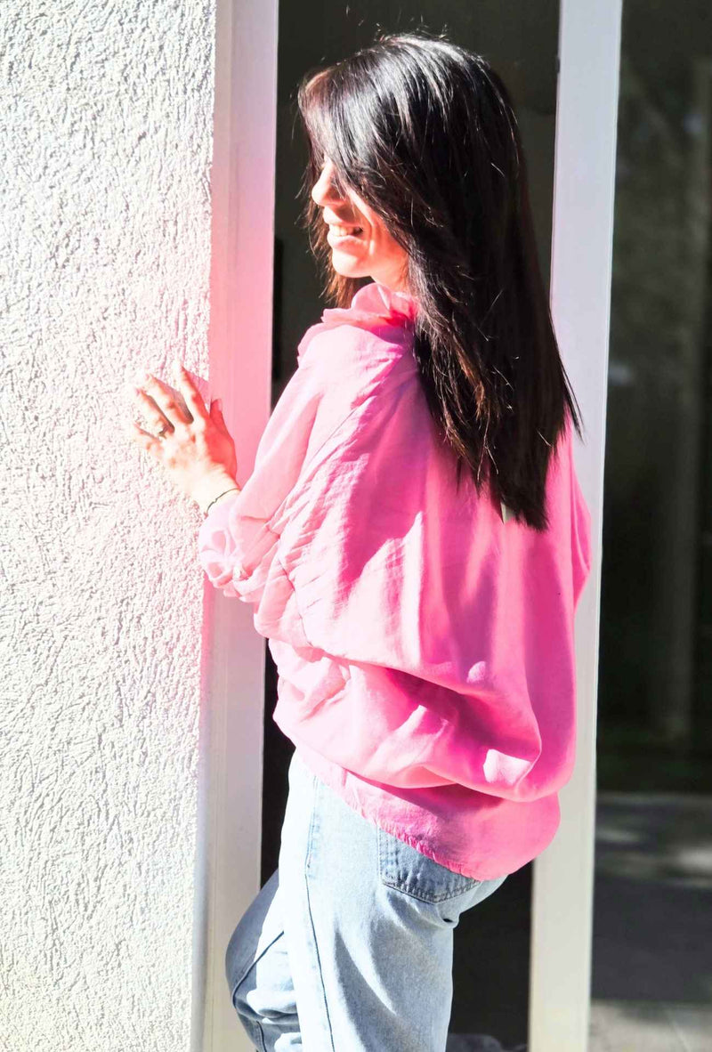Chemise en voile ZÉLIE rose