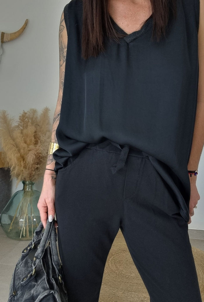 Top fluide LOUISE – Noir
