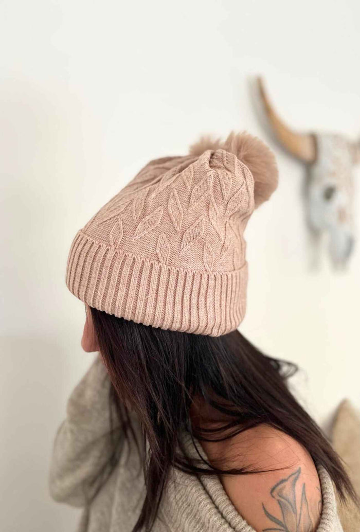 Bonnet pompon JOE beige