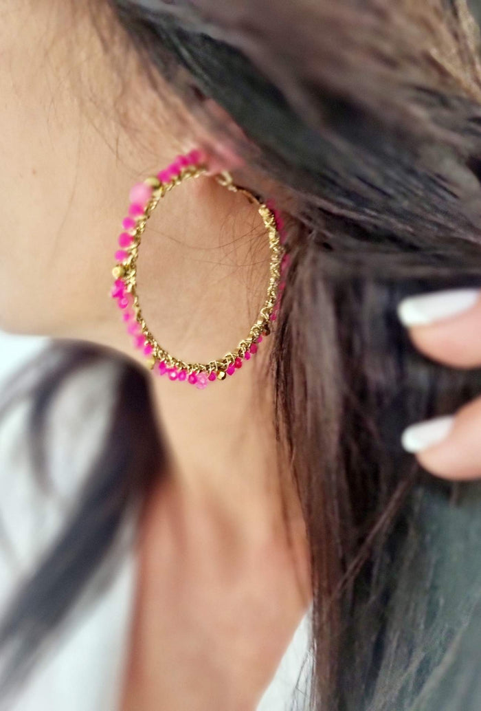 Boucles d’oreilles PEARLE rose