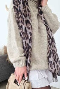 Foulard Léon Léopard Marron
