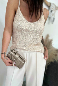 Top à sequins MARIA doré