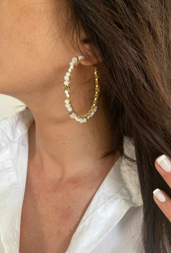 Boucles d’oreilles PEARLE Blanc