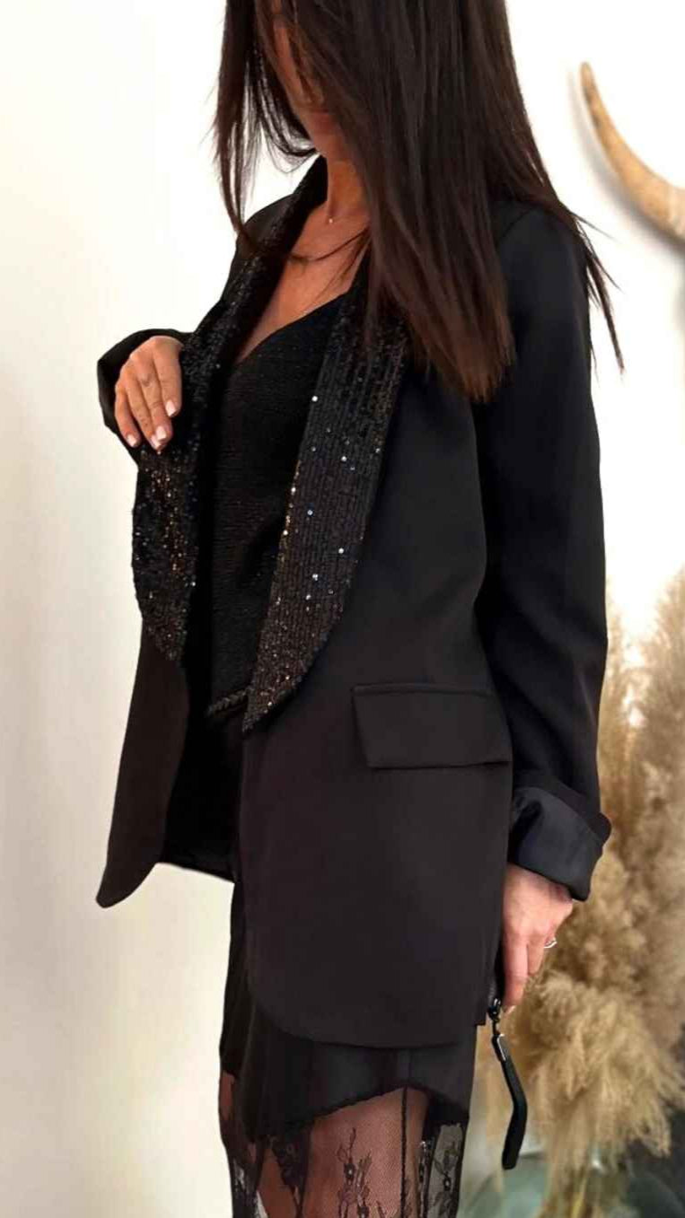 Veste blaser LINDA noir