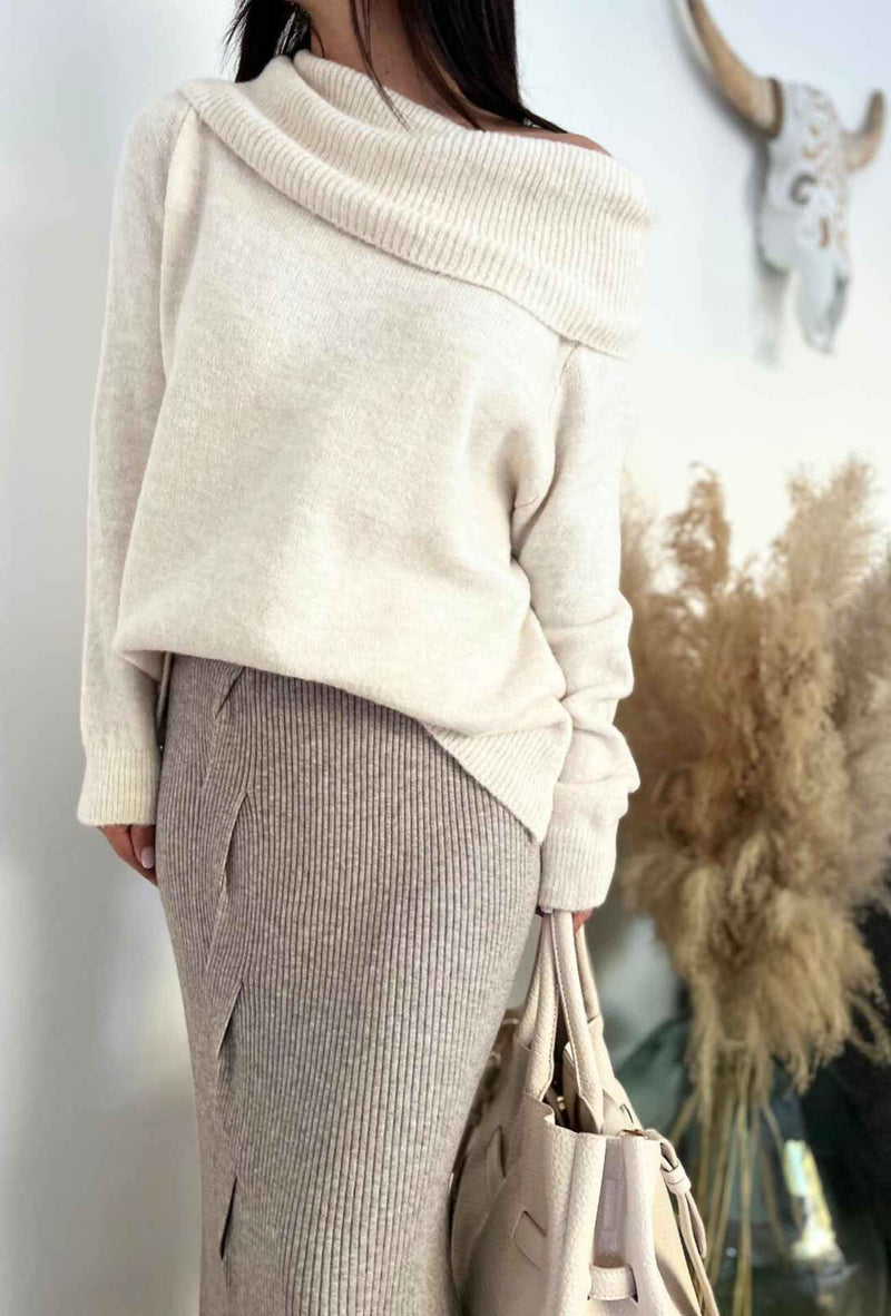 Jupe Isa taupe