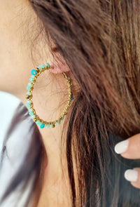 Boucles d’oreilles PEARLE Bleu Turquoise