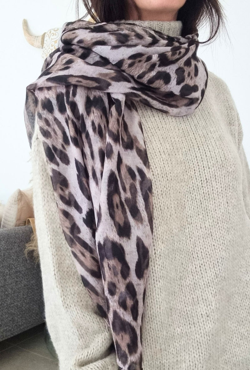 Foulard Léon Léopard Marron