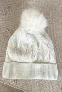 Bonnet pompon JOE blanc