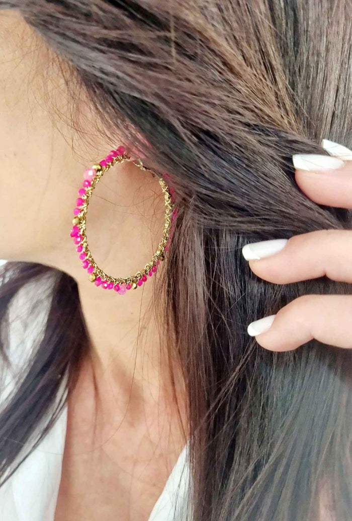 Boucles d’oreilles PEARLE rose