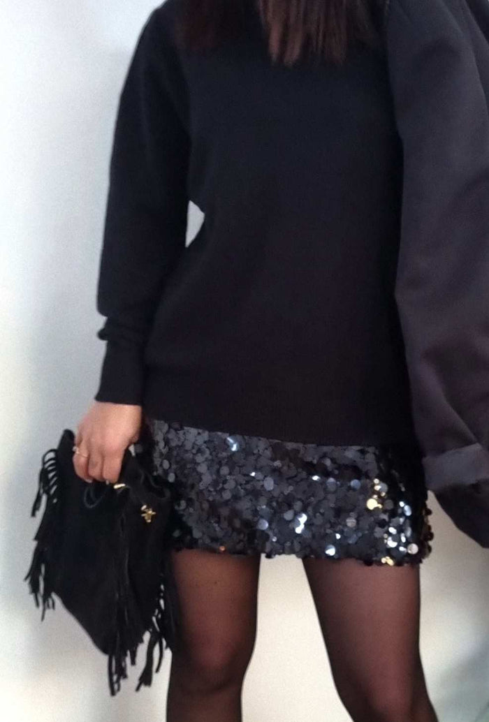 Jupe sequins MAYA noir