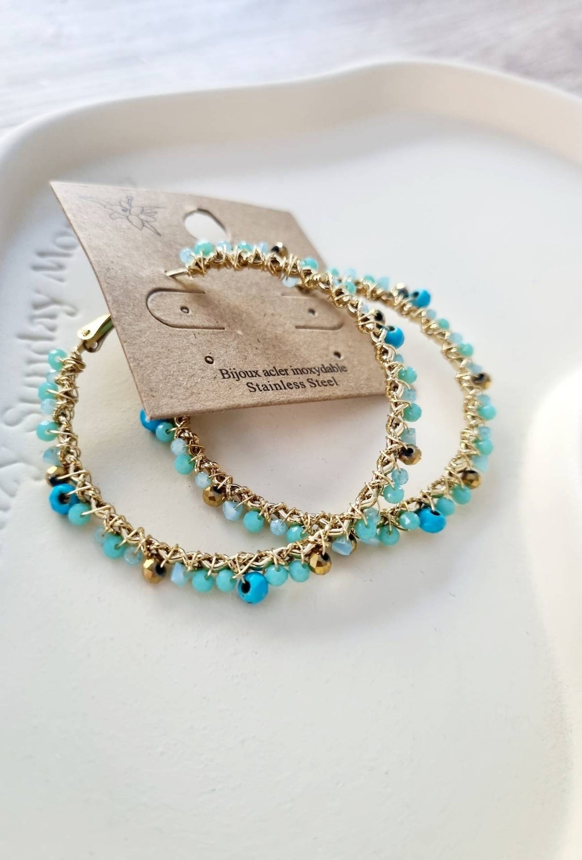 Boucles d’oreilles PEARLE Bleu Turquoise